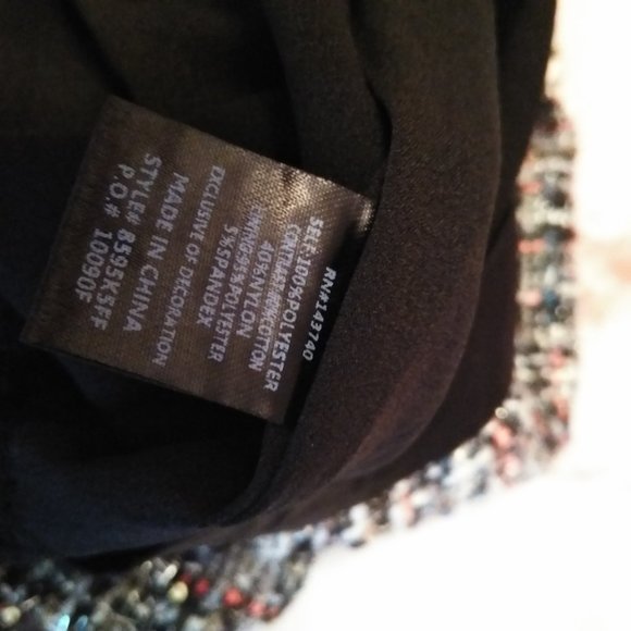 English Factory Tweed Pencil Skirt Lace Bottom - Picture 9 of 12